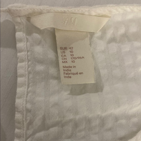 H&M White Textured Long Sleeve Top 10 - Picture 3 of 9